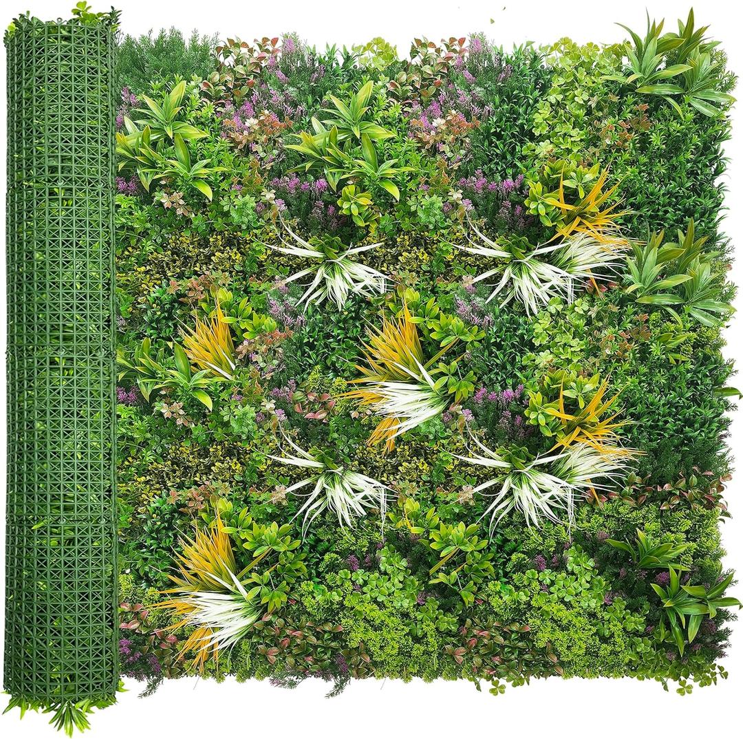 Artificial Greenery Grass Wall Panels: 60'' x 120'' UV-Anti Faux Greenery Ivy Privacy Fence Screen Backdrop Boxwood Vine Leaf Hedges for Patio, Balcony, Garden, Green Decor