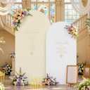 Wedding Arch Backdrop Cover, 7.2FT White Beige Arch Cover Stretchy Backdrops, Double-Sided Arch Stand Covers for Wedding Ceremony, Baby Shower, Birthday Party Decoration