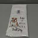 Life Is Better With A Bulldog Kitchen Towel - Funny Bulldog Kitchen Towel - Soft And Absorbent Kitchen Tea Towel - Decorations House Towel - Kitchen Dish Towel - Towel Gift Idea For Animal Dog Lover