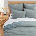 Levtex Home Mills Waffle King/Cal King Quilt Set (106x92in) with 2 Pillow Shams (36x20in) - Chambray - Cotton Waffle King Size Quilt Bedding Set - Lightweight, Soft, Pre-Washed