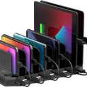 5PCS Unitek USB Charging Station, 10 USB Fast Ports Charge Docking Station and Adjustable Dividers, Multi Device Charger Organizer Compatible with iPad, iPhone, Tablet and Cell Phone - 5PCS, Black