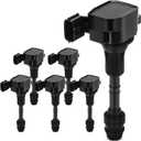 YHTAUTO Set of 6 Ignition Coil Packs Replacement for Nissan Maxima 2001-2008 Murano 2003-2007, Altima Frontier Quest Xterra, Infiniti I35 QX4 Suzuki Equator 4.0L 3.5L V6, Replace 6734023