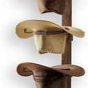 P-ALADIN Cowboy Hat Holder, Cowboy Hat Rack for Wall, 6-Piece Wall-Mount Western Hat Organizer with Wooden Board  Storage Hat Holder Organizer