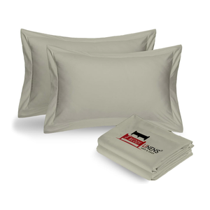 eBeddy Linens Full/Queen Dark Grey Pillow Shams Set - 20x30 Inch, Egyptian Cotton, 800-TC, Soft & Breathable with Envelope Closure - Premium, Durable, Elegant & Luxurious Bedding for Ultimate Comfort, Silver Grey
