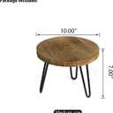 Plant Stand Indoor Outdoor, Wooden plant Stool, Mid Century Plant Stand for Indoor Plants, Wood Modern Plant Holder Rattan Flower, Low Short Boho Rustic Planter Stand Fit 5-15 Inch Pot(M)
