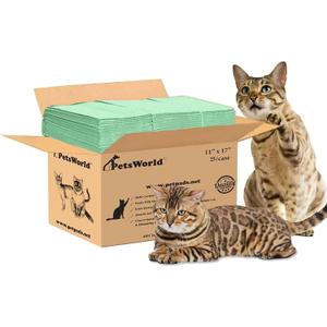 PetsWorld Universal Fit Multi-Cat Pad Refills for Litter Box, Ultra-Absorbent, Odor Control, Pack of 25 (Unscented)