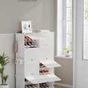 SONGMICS Shoe Rack, 8-Tier with Doors, 32-Pair Storage Cabinet