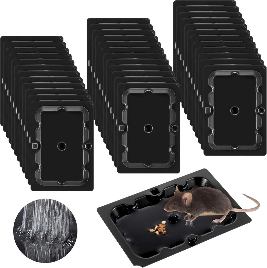 Qualirey 36 Pack Mouse and Insect Glue Traps, Strong Sticky Mice Traps Indoor for Home, Pre Scented Rodent Pads with Non Toxic Glue for House Garage, Ready to Use, Safe to Children and Pets (Black)