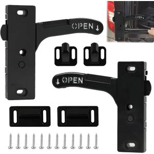 2 PCS RV Screen Door Latch Handle, Aluminum RV Screen Door Handle Replacement Kit( Left and Right ), Ideal for Camper, Motor Home, Full RV Enthusiasts, A Weekend Camper (Right and Left-Black-2 PCS)