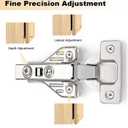 Probrico (2 Pair/4 Pack Full Overlay Soft Closing Clip On Face Frame Mounting Cabinet Hinges, 105 Degree Self Closing Kitchen Cupboard Door Hinges