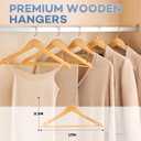 Wooden Hangers 30 Pack, Heavy Duty Wood Hangers for Coats, Suits, Jackets, Closet & Pants Durable Premium Wood Hangers with 360-Degree Rotatable Hook and Notches, Natural