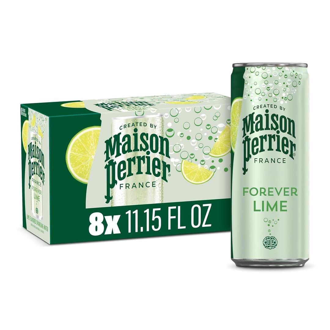 Maison Perrier Forever Lime Flavored Sparkling Water, 11.15 Fl Oz Cans, 8 Count BB: 09/29/27