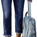 Sidefeel Women's Capri Jeans High Waisted 2025 Summer Fashion Straight Leg Raw Hem Denim Capri Pants (8, Medium Blue)