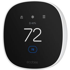 Ecobee Smart Thermostat Essential - Energy Star Certified programmable Wi-Fi Thermostat - Works with Siri, Alexa, and Google Assistant