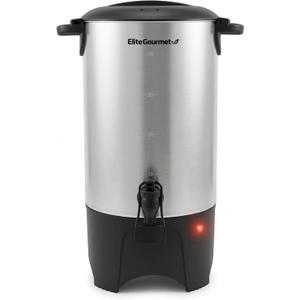 Elite Gourmet CCM040X 40 Cup Electric Hot Water Coffee Brewer Urn, Removable Filter For Easy Cleanup, Two Way Dispenser with Cool-Touch Handles, Stainless Steel