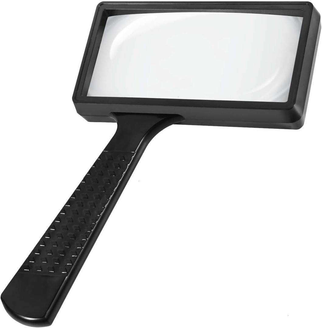 SenseYo 5X Large Magnifying Glass Handheld Large Reading Magnifier with Lens for Kids Old People Hobbies, Repair, Observation (1)