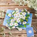 POPWOW Daisy Pop Up Cards, White Daisy, Butterfly, 3D Greeting Cards, Gifts for Birthday, Mothers Day, Valentines Day, Mom, Wife, Girlfriend, Sister, 5x7 - Includes Envelope And Message Note