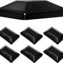 TonGass (6-Pack, Black) 4x6 (3 5/8"x 5 5/8") Wood Fence Post Caps, Wooden Fence Deck Post Covers, Durable Plastic Water-Proof and UV-Proof, Protect Wooden Poles from Cracking and Rotting