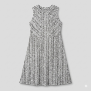 Dress, Stipe Patterns, Medium, Grey