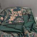 Balmoral Luxury Bedding | Imperial Emerald Green | Palace-Inspired Golden Scrollwork Embroidery on Sateen | 7 Piece Set Includes Cal King Comforter, Bedskirt, 2 King Shams, and 3 Decorative Pillows