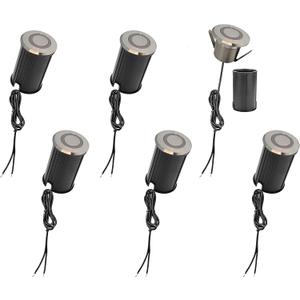 LUMENGY LED In-Ground Paver and Deck Light with Patented Ring Light Effect, 1W, 12V Low Voltage, IP67 Waterproof, for Decks, Driveways, Patios, Steps and Paver Surfaces, Stainless Steel Finish, 6-Pack