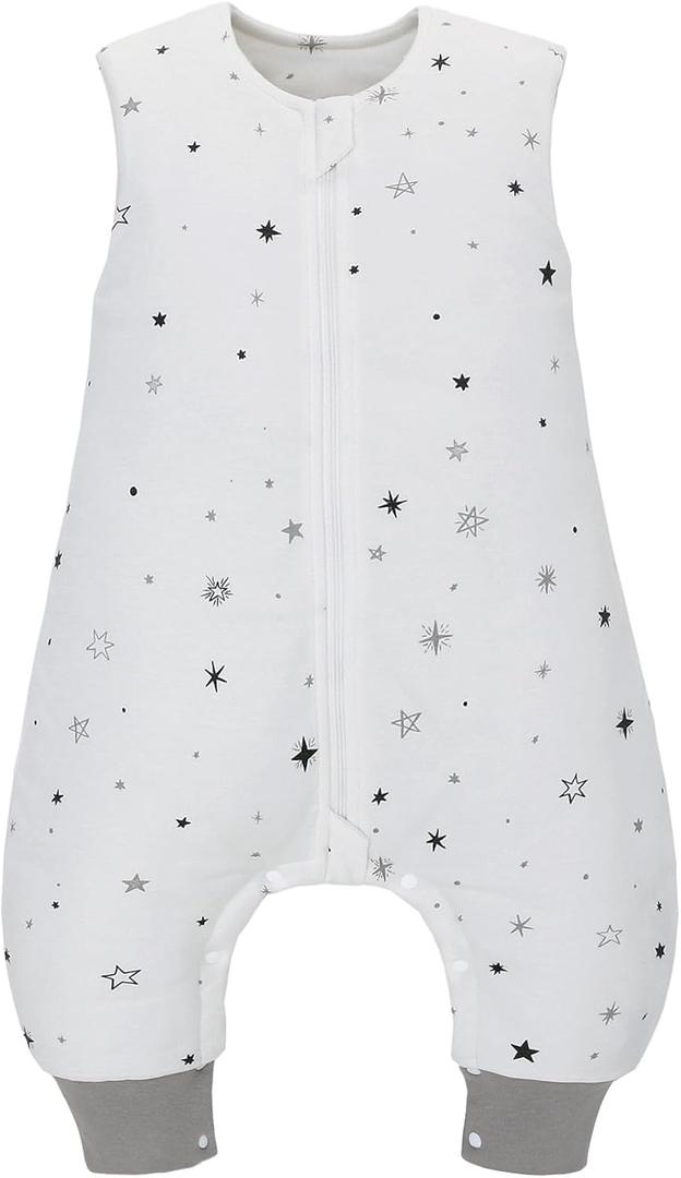 Baby Sleep Sack with Feet 2.5 TOG Winter Toddler Sleeping Sack Combed Cotton Baby Wearable Blanket for Early Walkers (3-12 Months, Stars)
