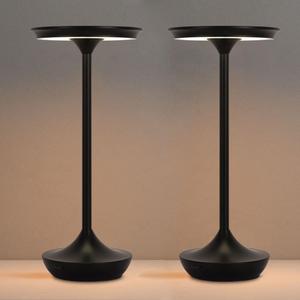 EJQ Cordless Table Lamp Rechargeable, 6000mAh Battery Operated LED Table Lights Outdoor Portable Touch Dimmable Table Lamp for Bedroom Patio Cofee Restaurant Dining Home Set of 2-Black