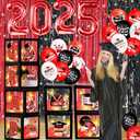 Pack of 2, Red Black Graduation Decorations Class of 2025 Graduation Balloon Boxes with Letters 2025 Grade Party Decorations with Lights for Class of 2025 Grade Party Supplies