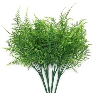 Artificial Plants, Plastic Shrubs Fern Grass Leaves Fake Bushes Outdoor Indoor Greenery Home Garden Dcor Verandah Planting Filler Table Centerpieces Arrangements DIY Decoration 4 Pack