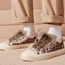 Snow Yarn Shoe Laces: Wide Leopard Flat Sneakers Shoelaces 2 Pair (55 inch(140CM), 03 Yellow Leopard 1 Inches(2.5 Cm)wide)