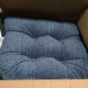 The Gripper Twill Jumbo XL Non-Slip Rocking Chair Cushion Set with Thick Padding, Includes Seat Pad & Back Pillow with Ties for Indoor Living Room Rocker, 17x17 Inches, 2 Piece Set, Sapphire