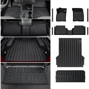 Mabett Truck Bed Mat with Tailgate Mat and Floor Mats with Door Sill Protectors for Ford Maverick Hybrid Model 2026 2022-2025,All - Weather TPE Liners Accessories(NOT fit Gasoline)