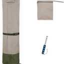 Rachmi Patio Cantilever Umbrella Cover for 9-13 Ft Umbrellas, 600D Water-resistant UV & Fade Resistant Cover Fits Round / Square Outdoor Garden Offset Parasol with Zipper & Rod, Khaki-Green