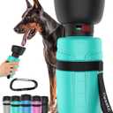 lesotc Portable Dog Travel Water Bottle,Leak Proof Dog Water Bowl Dispenser, Collapsible Pet Water Bottles for Dogs Hiking Gear,On The Go,Walking,Traveling Beach Essentials,BPA Free (21oz, Light Blue)