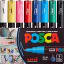uni POSCA PC-1M Water-Based Paint Markers, Extra Fine Tip (0.7mm), Assorted Colors, 8 Pack