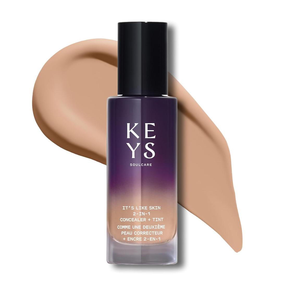 Keys Soulcare It's Like Skin 2-In-1 Concealer + Tint, Buildable Light-to-Medium Coverage Brightens & Blurs with Niacinamide & Squalane for Radiant Skin, Vegan, Cruelty-Free