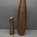 Leewadee Decorative Tall Floor Vase for Living Room Decor, 41 inches, Gold, Resin