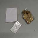 50 Pack Place Cards with Antique Gold Wax Seal Sticker, Name Cards for Table Setting, 4x3 inches Table Tent Card Stock Decor for Party, Wedding Dinner & Events (Pearlescent White)