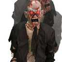 Haunted Hill Farm Damien by Tekky, Battery-Operated, Motion and Sound Activated Animatronic Zombie with Sound Effects and Lights for Indoor or Covered Outdoor Creepy Halloween Decoration (35" Animated Damien)