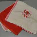 SmoothNovelty 3 Pcs Valentine's Day Hand Towels for Bathroom Love Heart Embroidered Bathroom Towels Valentines Farmhouse 13.78 x 29.53 Inch Absorbent Soft Cotton for Kitchen Dish Fast Drying Decor