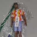 Barbie Fashionistas Ken Doll #220 with Behind-The-Ear Hearing Aids & Broad Body Wearing a Removable Orange Patterned Shirt, Shorts & Jelly Sandals