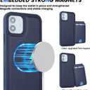 iCoverCase Wallet Case for iPhone 12/12 Pro Compatible with MagSafe, Magnetic Detachable Card Slots Holder PU Leather Kickstand Wireless Charging Case 6.1 Inch (Dark Blue)