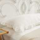 Boho White Body Pillowcase 20x54in - Ruffled Fringe Decor Sham