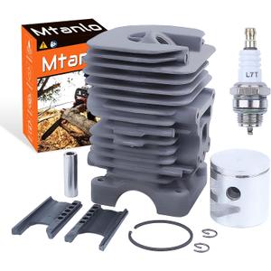 Cylinder Piston Top End Rebuild Kit for Poulan Pro PP4218AVX PP4218 PPB3416 PPB4018 P4018 P4018WM P4018WT PP4218AVL PP3516AVX PPB4218 PP3416 PPB4218 Chainsaw