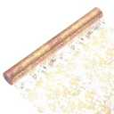 Uxcell Gold Pink Table Runner Roll 20" x 15 Feet Sequin Foil Metallic Mesh Table Runner Decor Table Decorations for Wedding, Birthday Party, Christmas, New Year