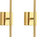 KDG Cordless Wall Sconces Set of 2, Wireless 5200mAh Rechargeable Battery Operated LED Wall Lamps with Remote, 360 Rotate Lightings for Wall Painting, Bedroom, Hallway, Night Light 23.6 inch (Gold)