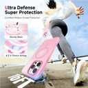 Stronger Magnetic & Shockproof for iPhone 16 Pro Case,Fit for MagSafe, with Screen Protector & Wrist Strap, Military-Grade Drop, Translucent Slim for iPhone 16 Pro Case, Chalk Pink