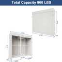 Ulif E12C Heavy Duty Closet Organizer System，Freestanding Clothing Rack, Adjustable Garment Rack 57.1" W x 16" D x 76.5" H Holds 860 lbs, White Clothing Rack with White Dustproof Cover