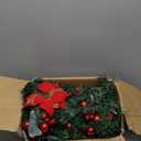 Christmas Garlands,2.7M/ 9FT Christmas Garland,Christmas Garland with Lights, and Berries and Balls,for Fireplaces,Stairs, Interior Decoration,Christmas Decoratio (Red)