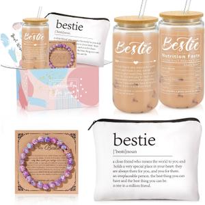 Birthday Gifts for Women, Bestie Gifts for Women Friendship, Unique Friendship Gift for Friend, Bestie, BFF, Soul Sister, 16 Oz Coffee Jar Braclete
